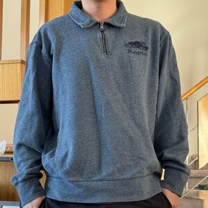 Roots Unisex Organic Original Half Zip Stein